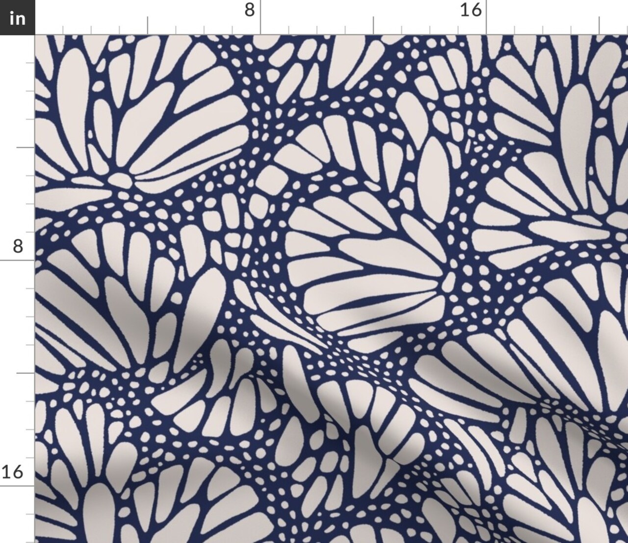 Nature Animal Print Dark Blue Modern Custom Printed Fabric by Spoonflower Various Fabrics by the Yard or Fat Quarter